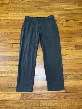 Nike Dri-Fit Mens Chino Pants Sz 32x27 Gray Cotton Blend Flat Front Standard Fit
